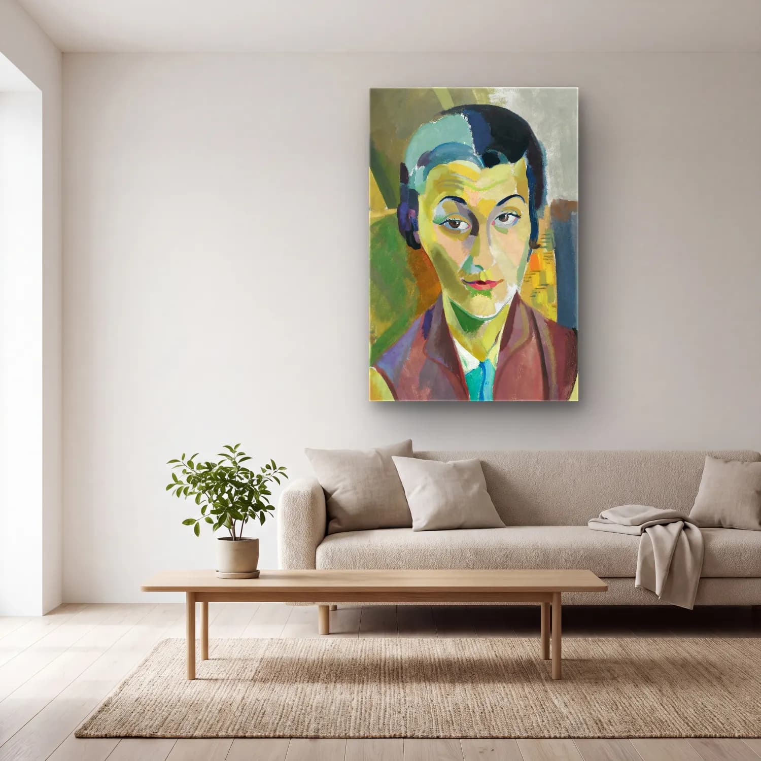 Robert Delaunay – Portrait De Maria Lani cam tablo — açık renk salonda