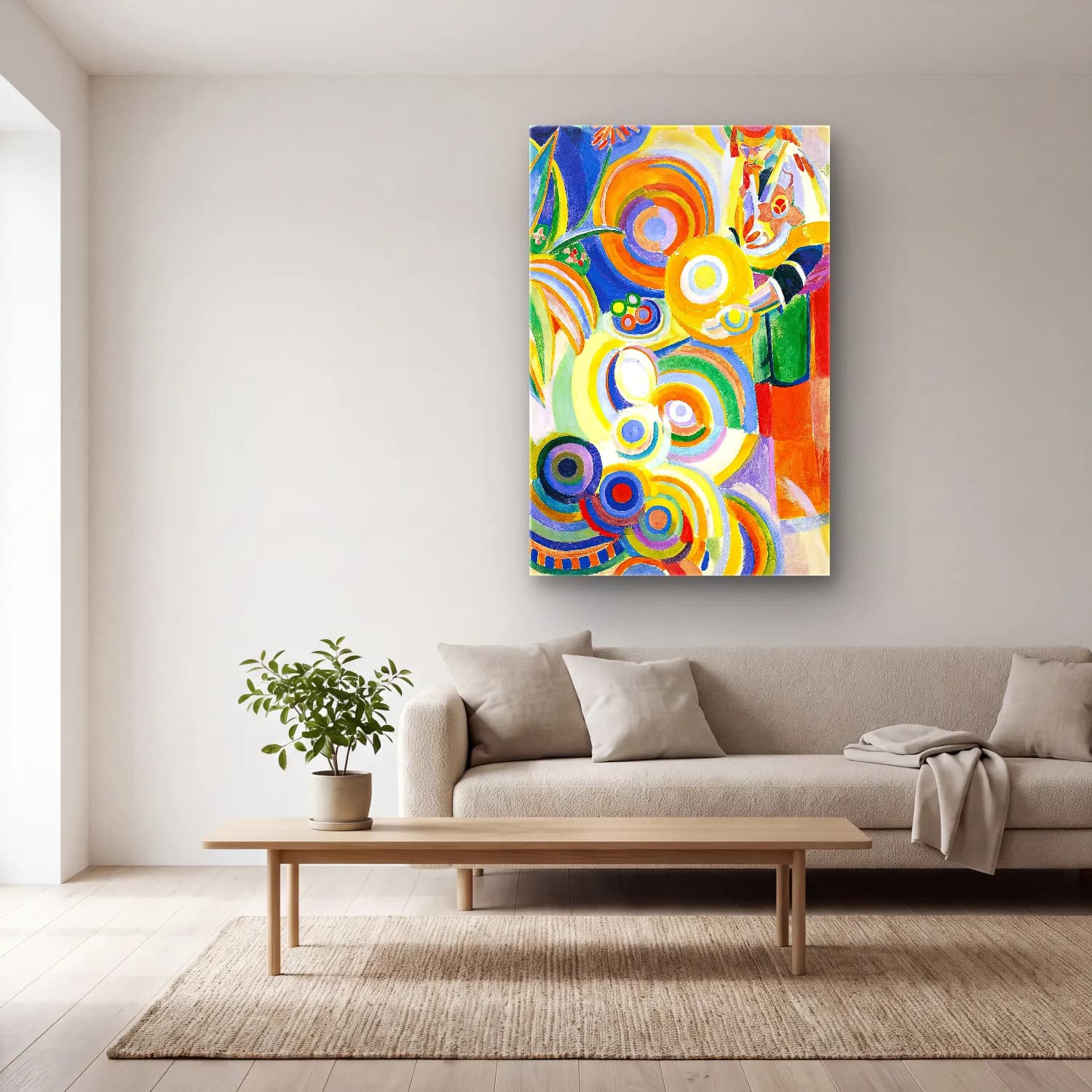 Robert Delaunay – Portuguese Woman cam tablo — açık renk salonda
