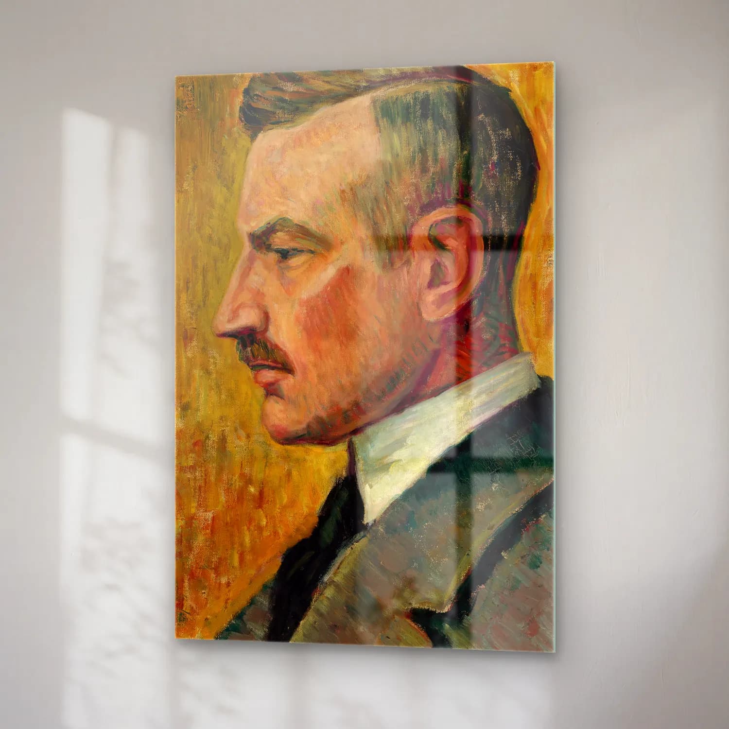 Alfred William Finch – Portrait of Artist Magnus Enckell – Sarı Tonlar cam tablo — sağ açıdan görünüm