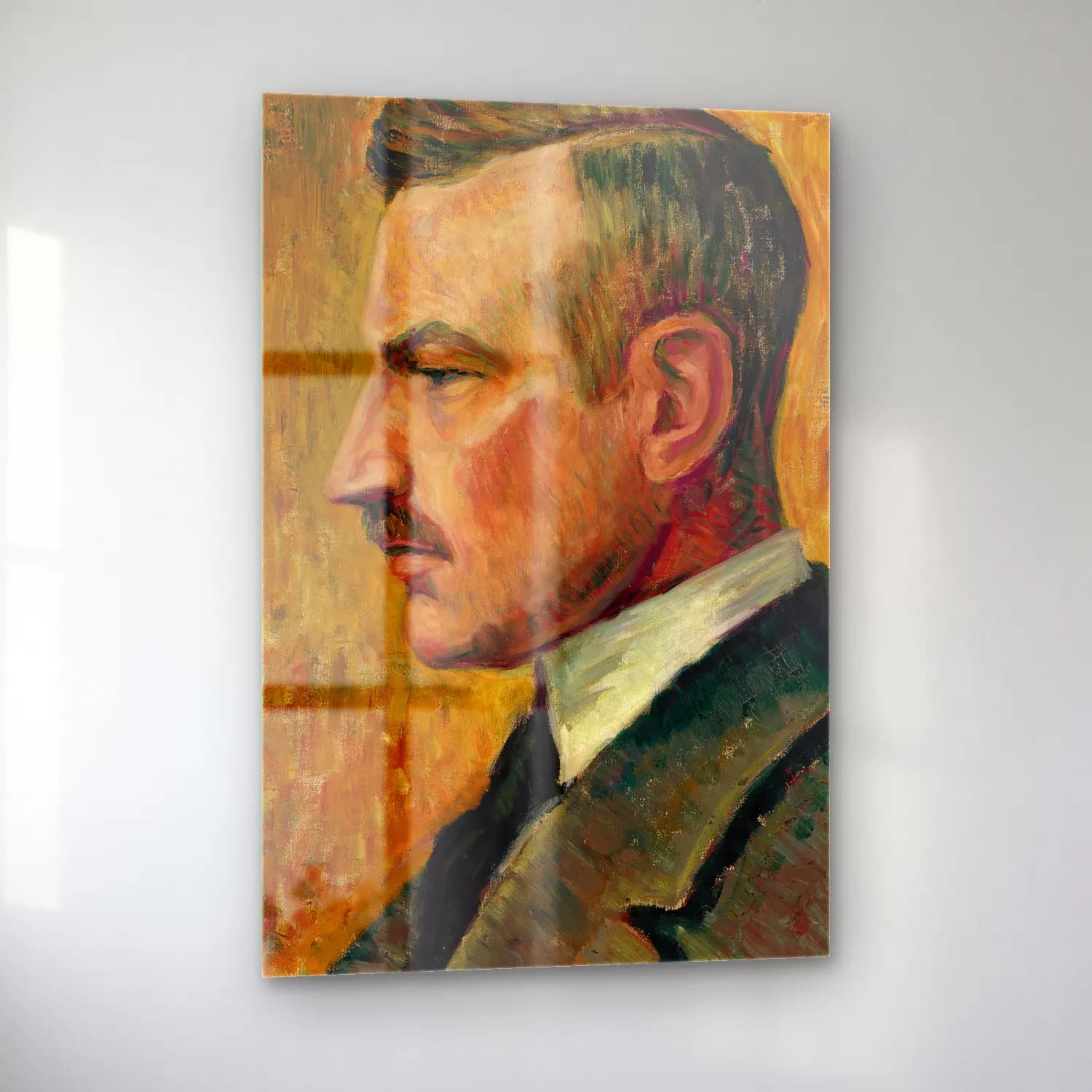 Alfred William Finch – Portrait of Artist Magnus Enckell – Sarı Tonlar cam tablo — sol açıdan görünüm