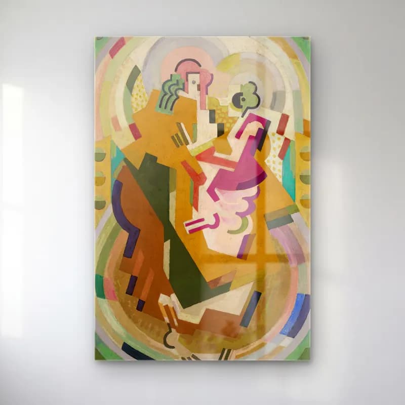 Albert Gleizes – Figure suggérée dans une peinture mesure-cadence-rythme cam tablo — Albert Gleizes – Figure suggérée dans une peinture mesure-cadence-rythme — modern soyut aşıklar