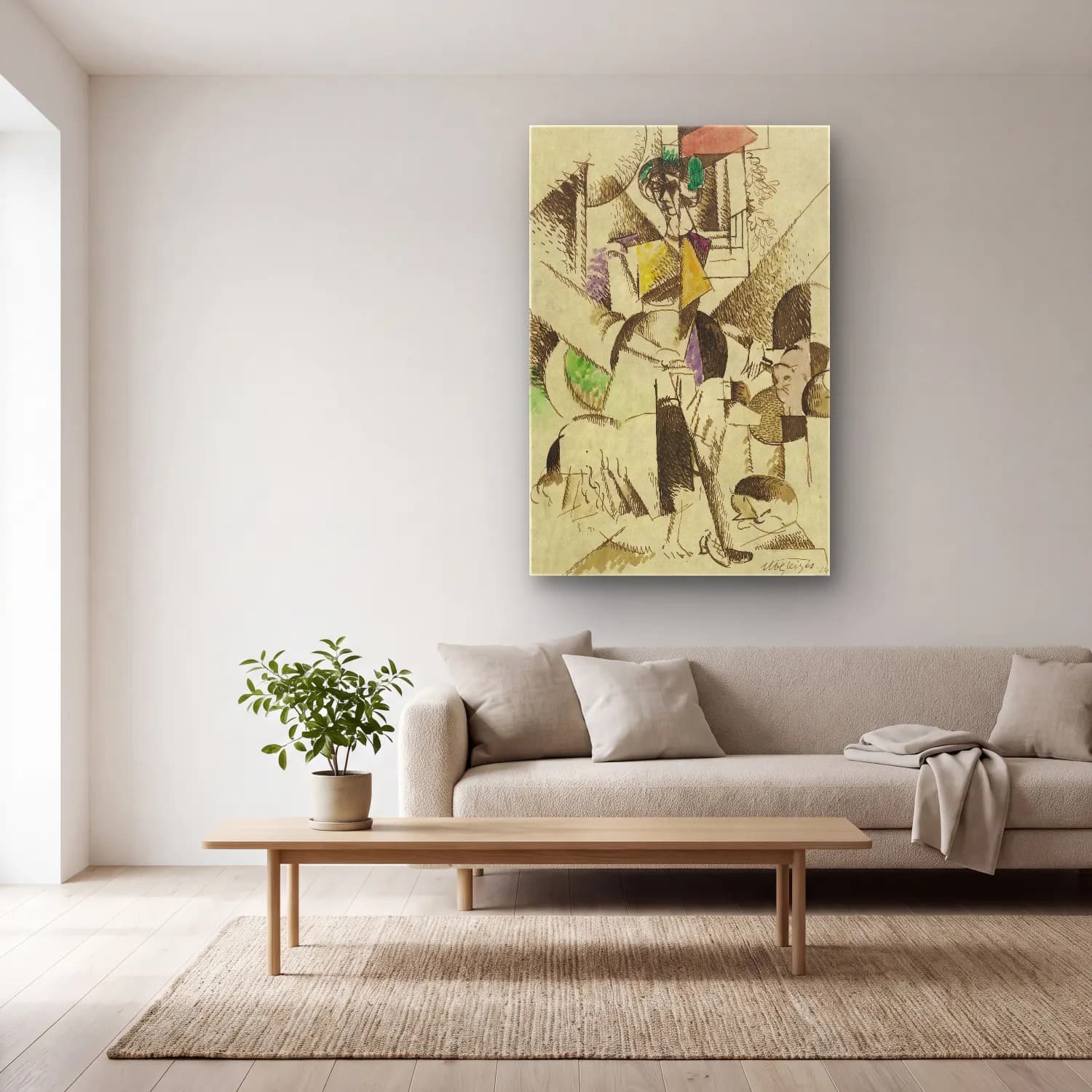 Albert Gleizes – Portrait cubiste cam tablo — açık renk salonda