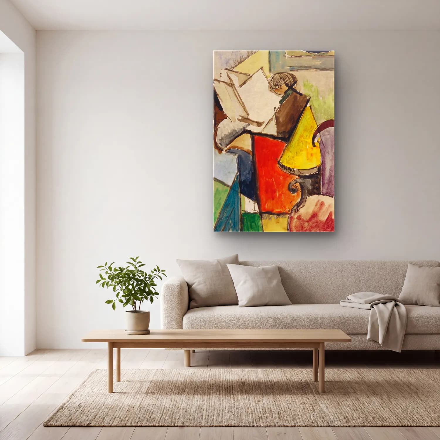 Albert Gleizes – Étude de Portrait de Florent Schmitt cam tablo — açık renk salonda