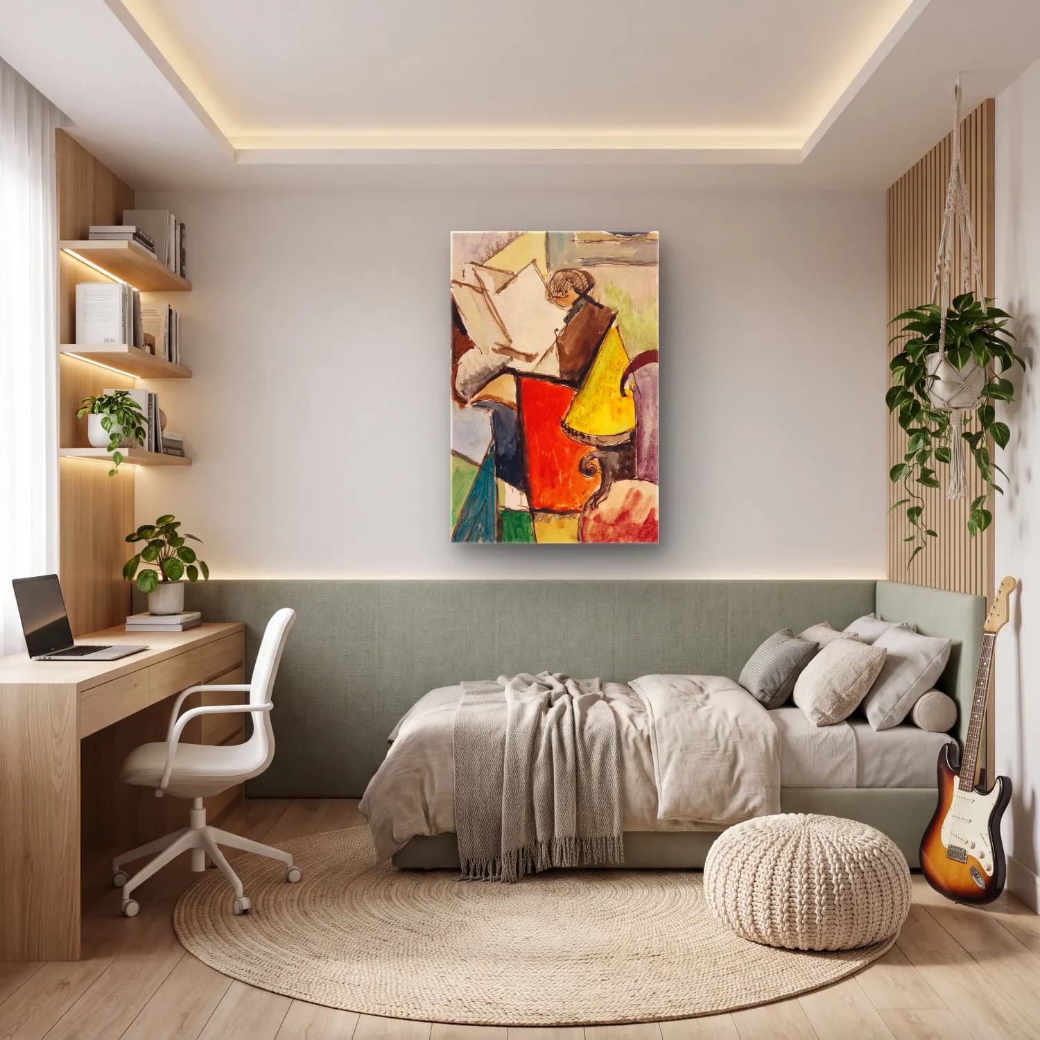 Albert Gleizes – Étude de Portrait de Florent Schmitt cam tablo — genç odasında