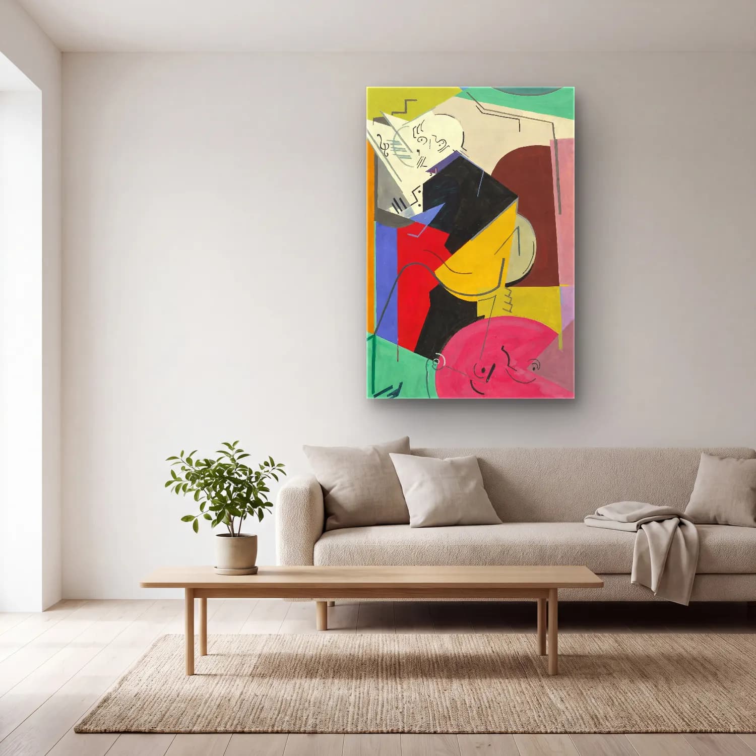 Albert Gleizes – Étude pour le portrait de Florent Schmitt cam tablo — açık renk salonda