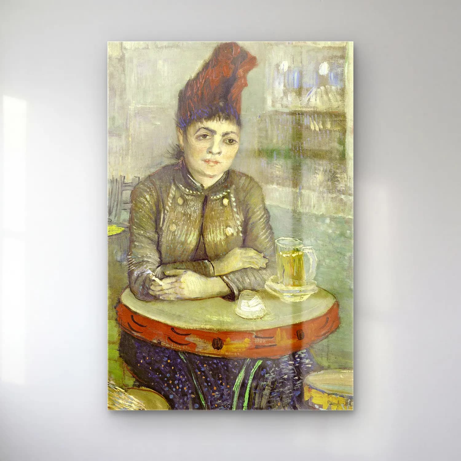 Vincent van Gogh – Agostina Segatori Sitting in the Café du Tambourin cam tablo — Vincent van Gogh – Agostina Segatori Sitting in the Café du Tambourin — empresyonist kadın portresi