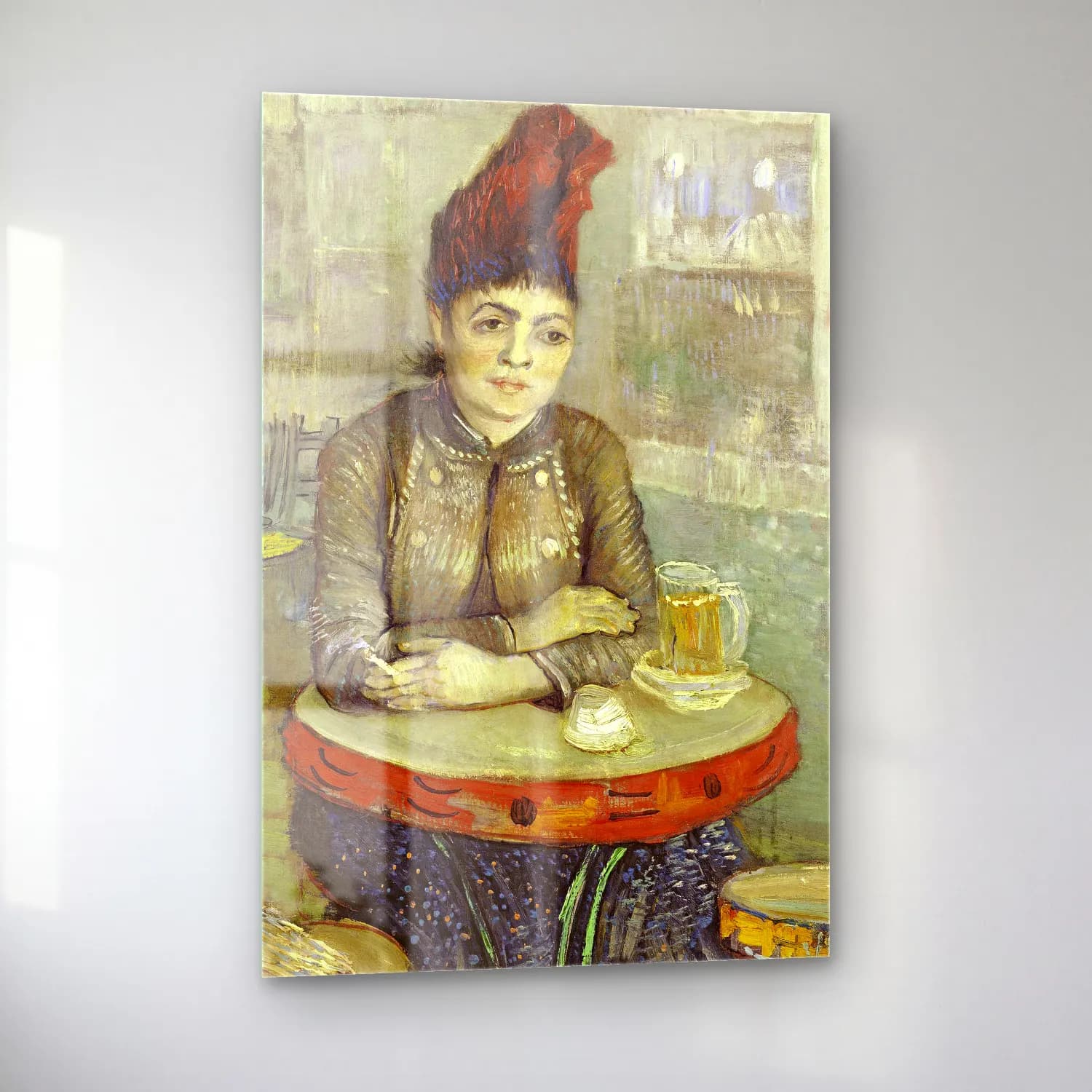 Vincent van Gogh – Agostina Segatori Sitting in the Café du Tambourin cam tablo — sol açıdan görünüm
