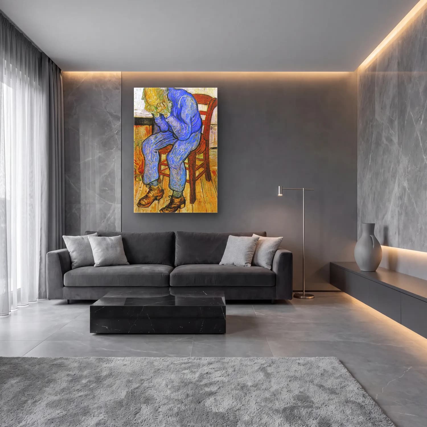 Vincent van Gogh – At Eternity s Gate cam tablo — lüks salon duvarında