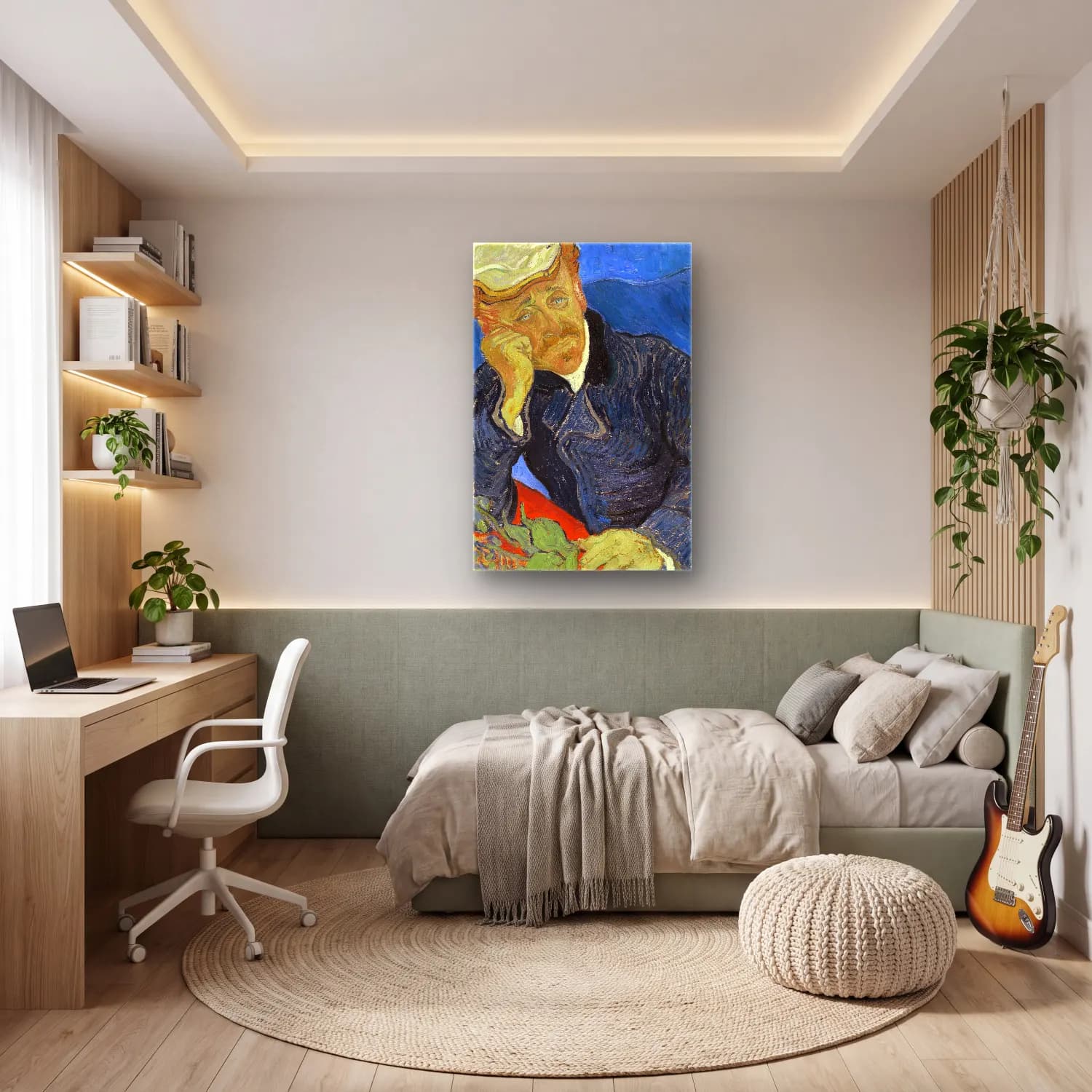 Vincent van Gogh – Dr Paul Gachet cam tablo — genç odasında