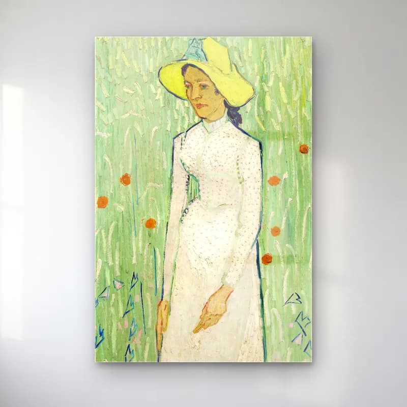Vincent van Gogh – Girl in White cam tablo — Vincent van Gogh – Girl in White — empresyonist şapkalı kadın