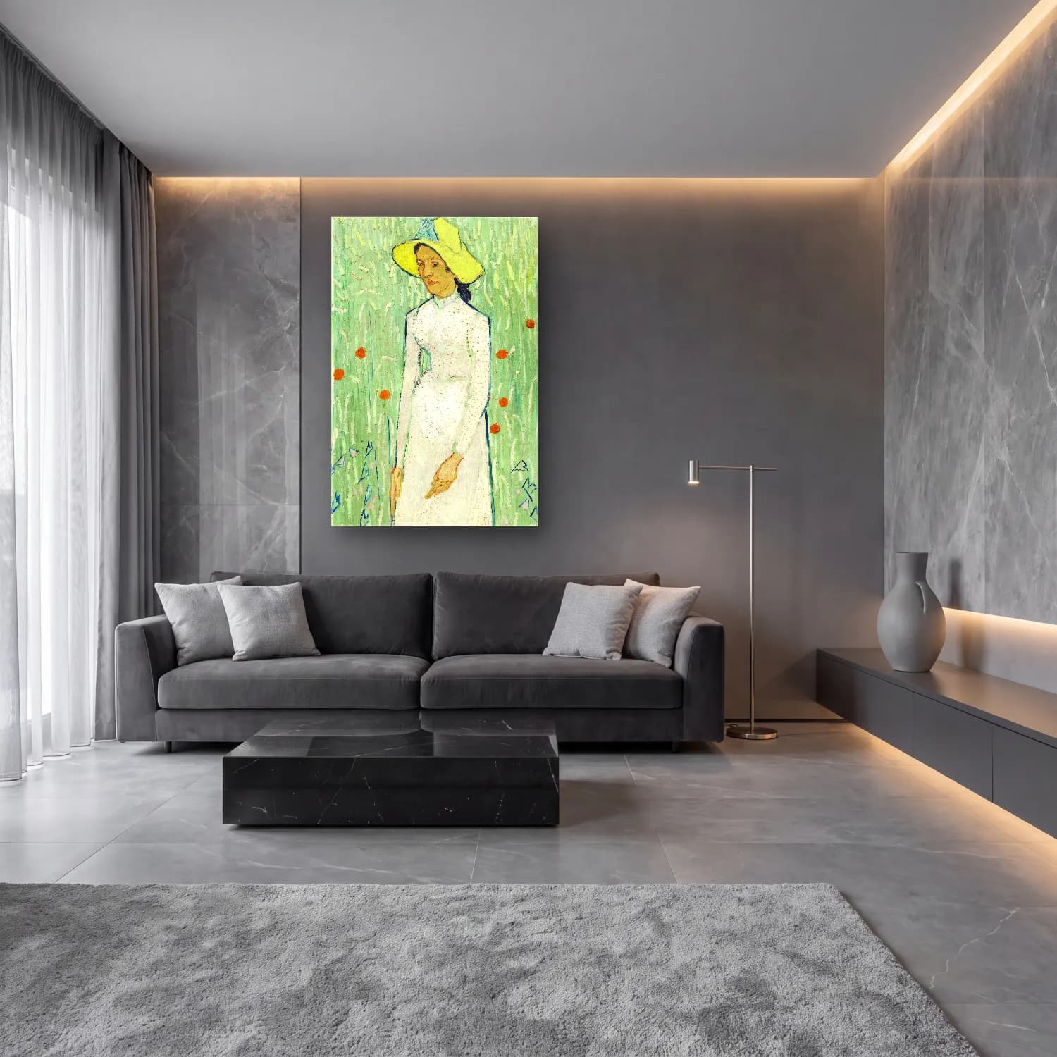 Vincent van Gogh – Girl in White cam tablo — lüks salon duvarında