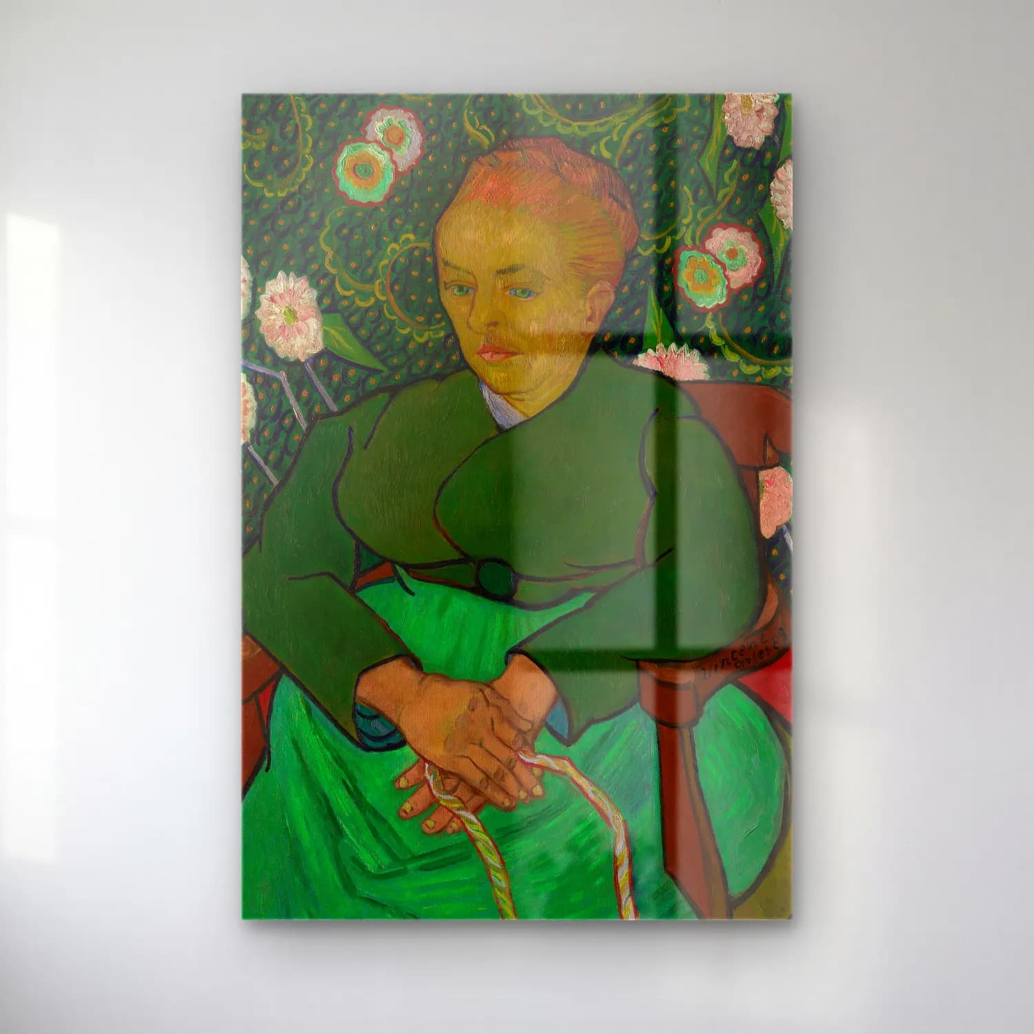 Vincent van Gogh – La Berceuse (Woman Rocking a Cradle Augustine-Alix Pellicot… cam tablo — Vincent van Gogh – La Berceuse (Woman Rocking a Cradle Augustine-Alix Pellicot… — empresyonist kadın portresi