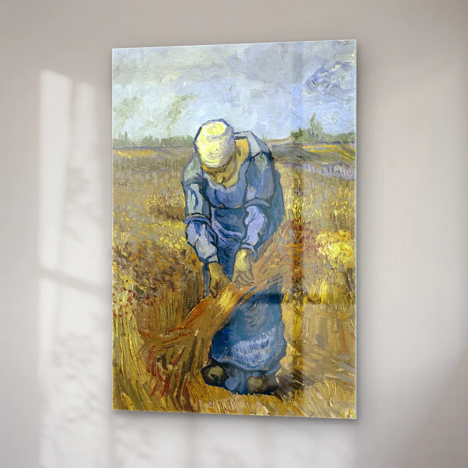 Vincent van Gogh – Peasant woman binding sheaves (after Millet) cam tablo — sağ açıdan görünüm
