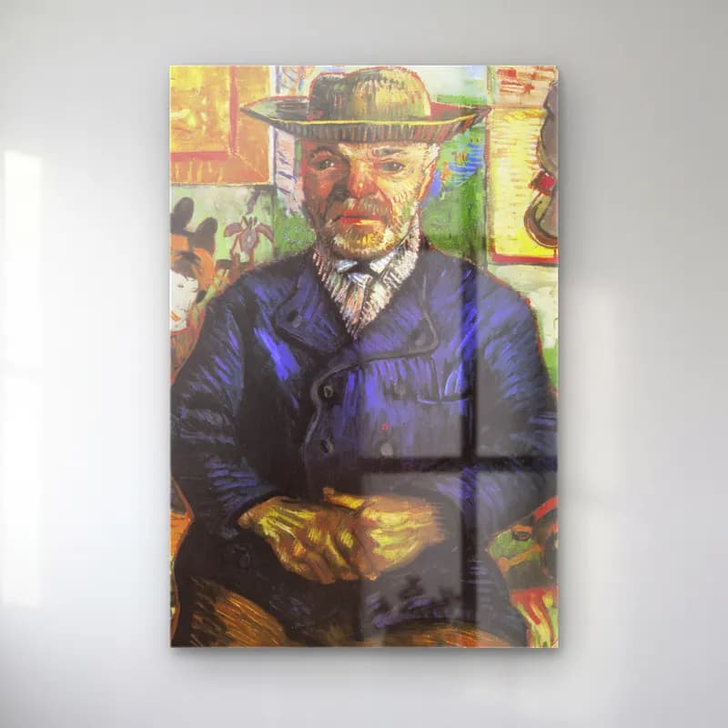 Vincent van Gogh – Portrait of Père Tanguy cam tablo — Vincent van Gogh – Portrait of Père Tanguy — empresyonist erkek portresi