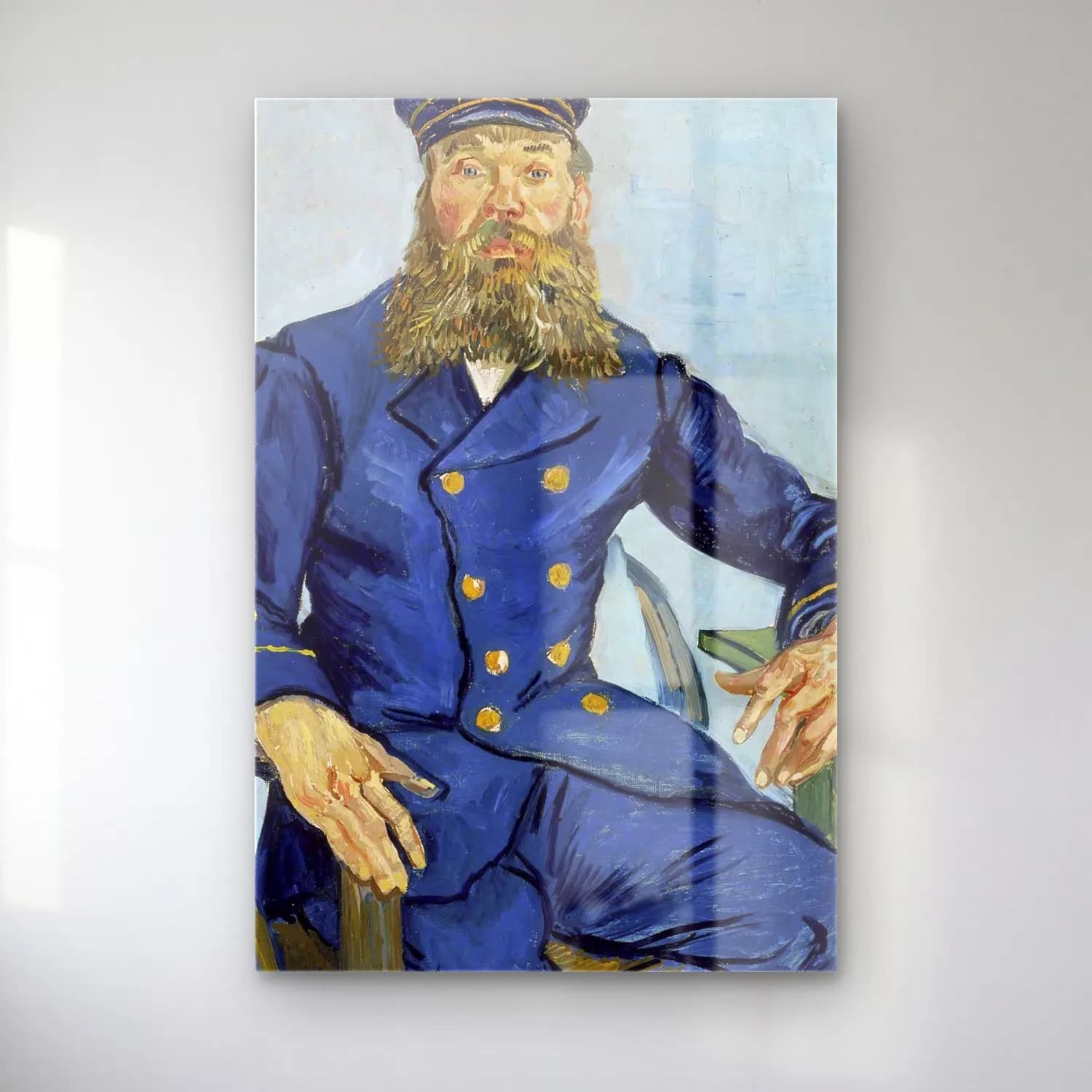 Vincent van Gogh – Portrait of the Postman Joseph Roulin cam tablo — Vincent van Gogh – Portrait of the Postman Joseph Roulin — empresyonist erkek portresi