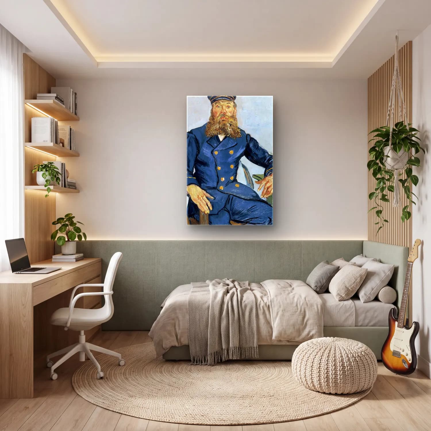 Vincent van Gogh – Portrait of the Postman Joseph Roulin cam tablo — genç odasında