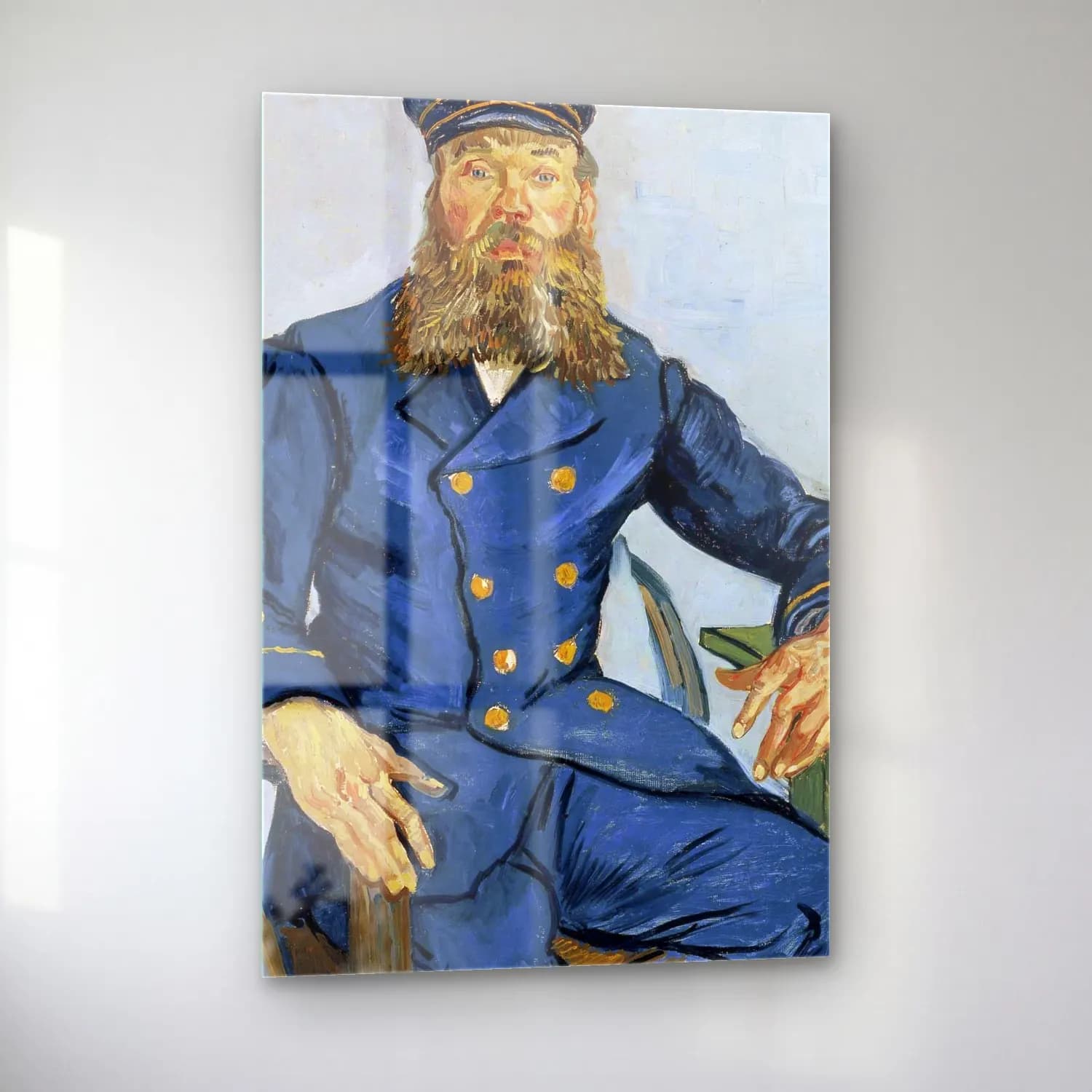 Vincent van Gogh – Portrait of the Postman Joseph Roulin cam tablo — sol açıdan görünüm