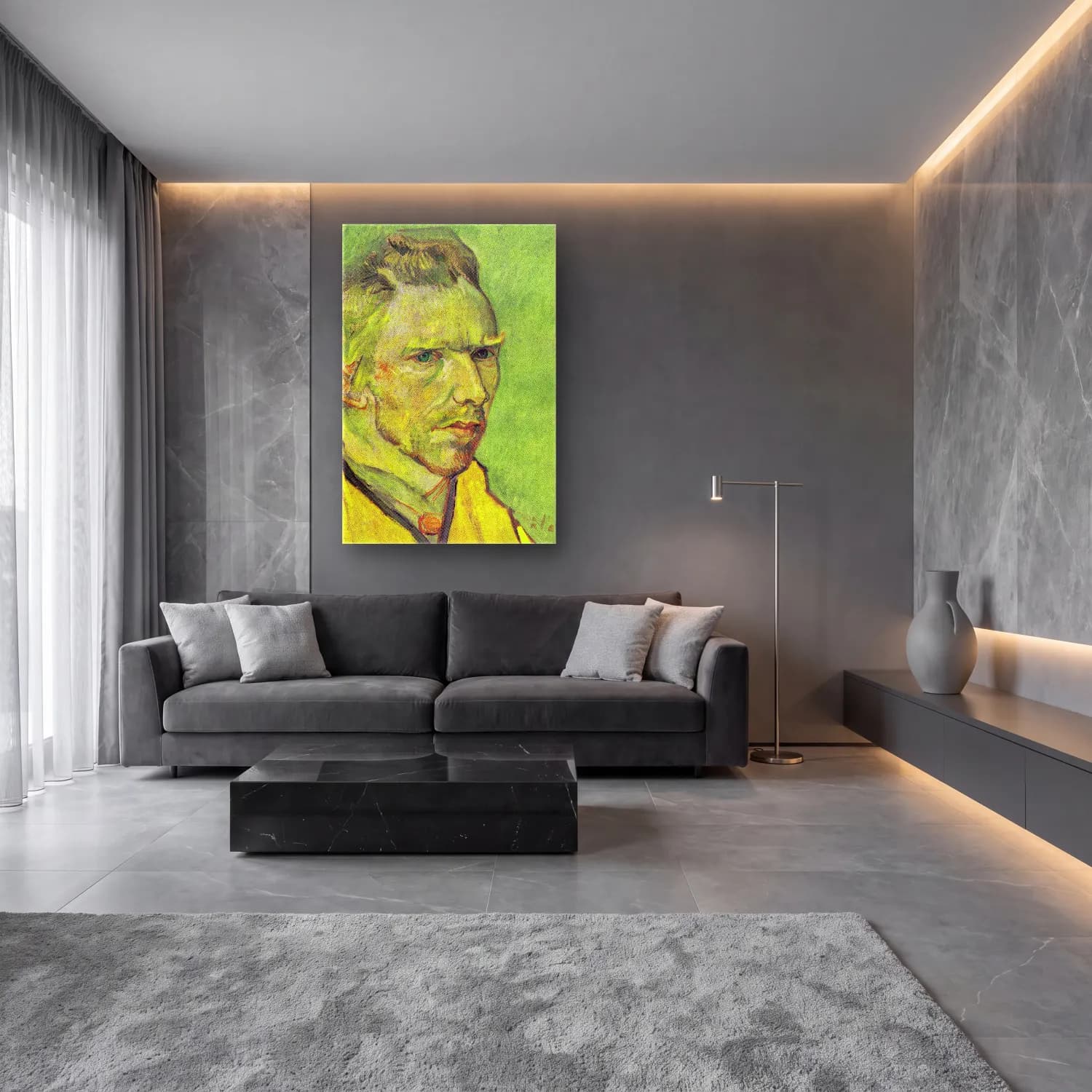 Vincent van Gogh – Self-Portrait cam tablo — lüks salon duvarında