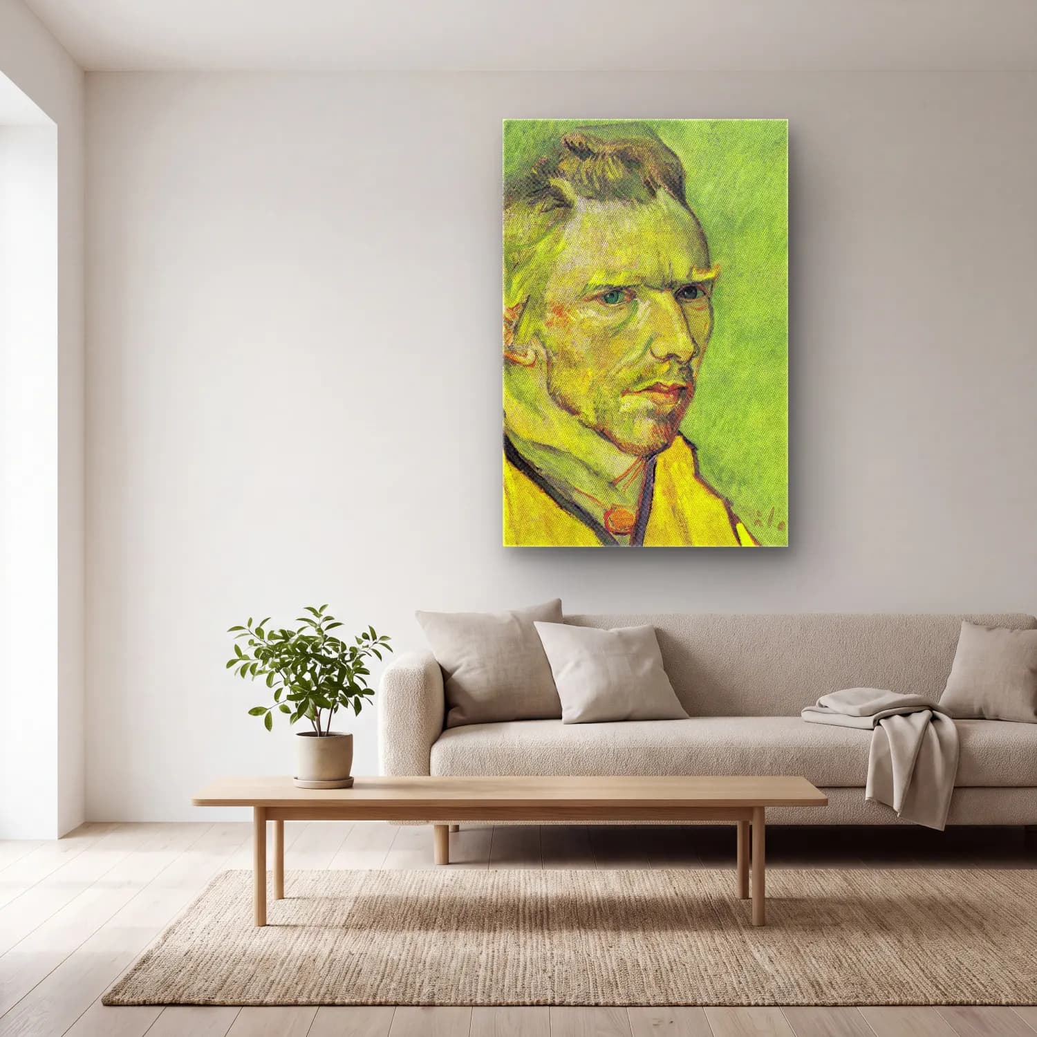 Vincent van Gogh – Self-Portrait cam tablo — açık renk salonda