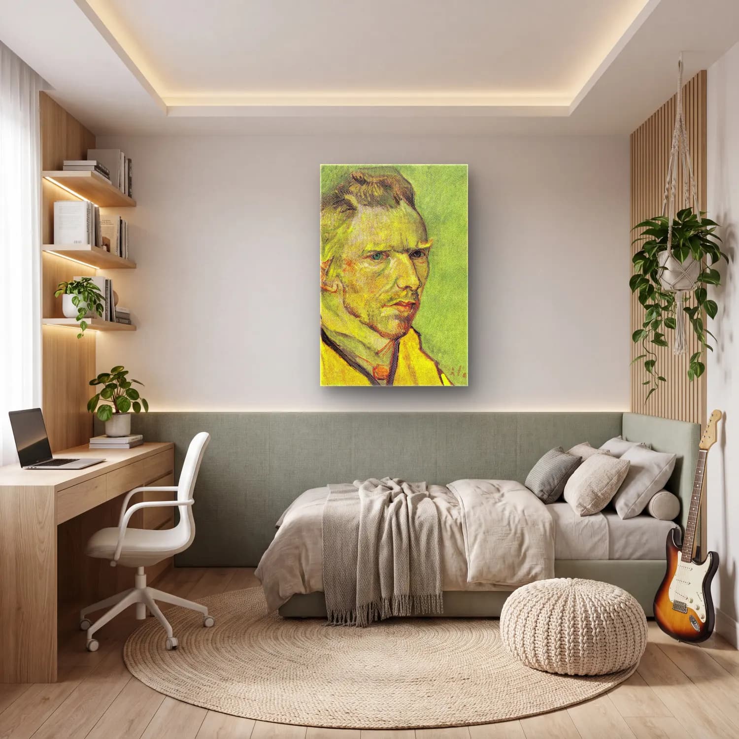 Vincent van Gogh – Self-Portrait cam tablo — genç odasında