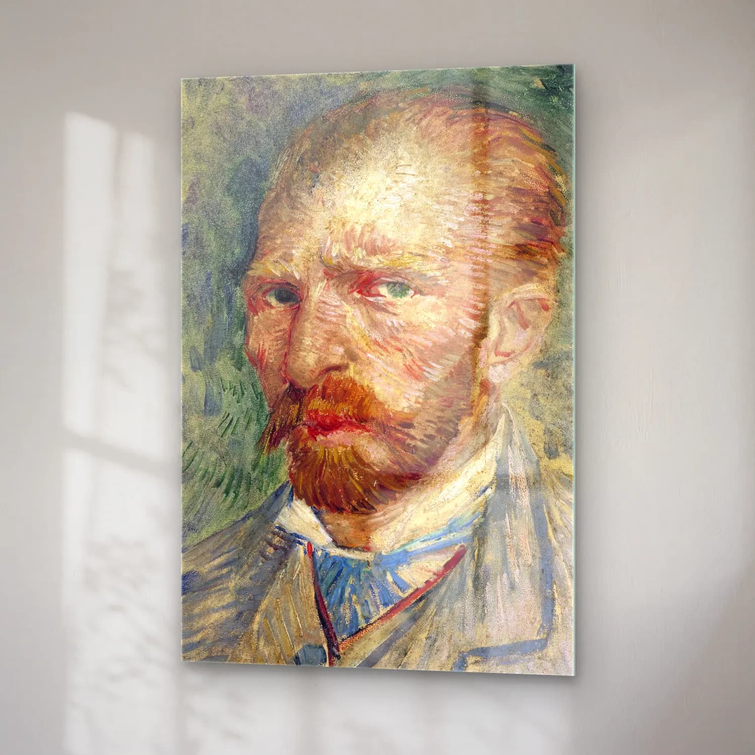 Vincent van Gogh – Self-Portrait – Mavi Tonlar cam tablo — sağ açıdan görünüm