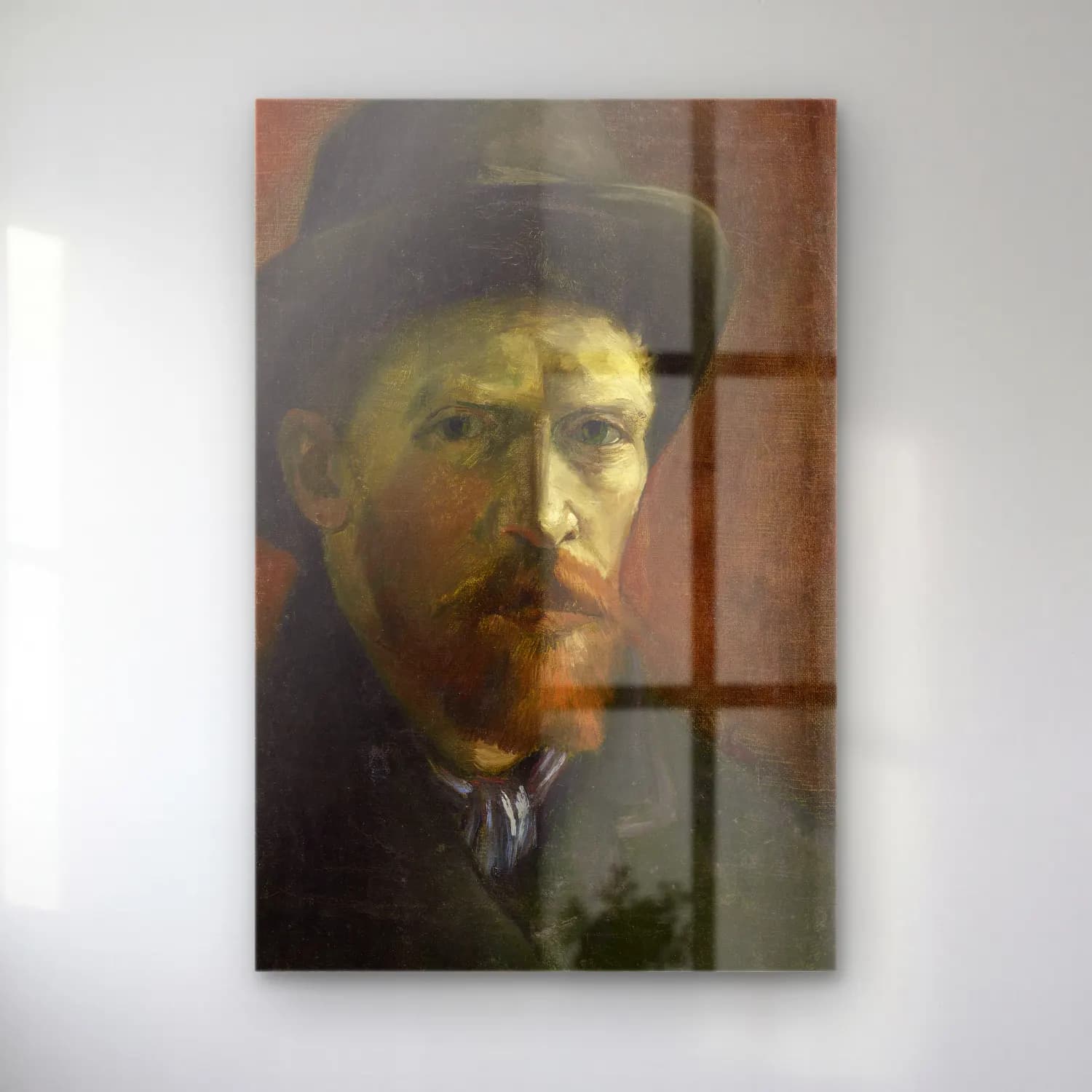 Vincent van Gogh – Self-Portrait with Dark Felt Hat cam tablo — Vincent van Gogh – Self-Portrait with Dark Felt Hat — empresyonist erkek portresi