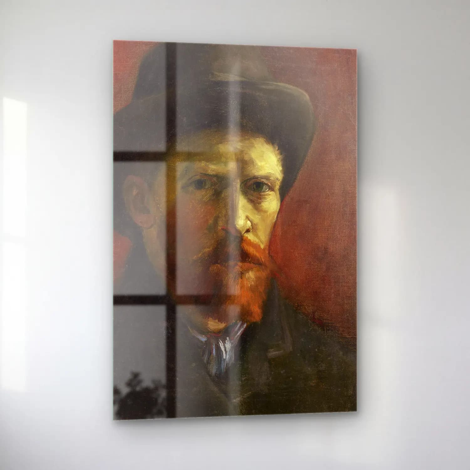 Vincent van Gogh – Self-Portrait with Dark Felt Hat cam tablo — sol açıdan görünüm