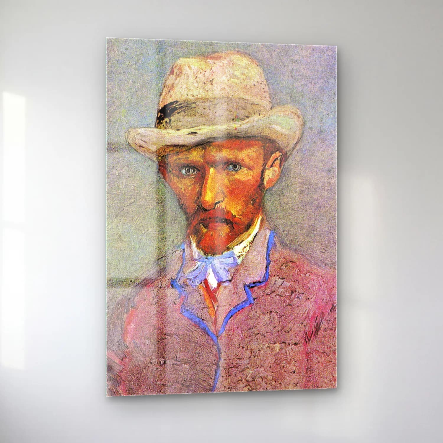 Vincent van Gogh – Self-Portrait with a Gray Straw Hat cam tablo — sol açıdan görünüm