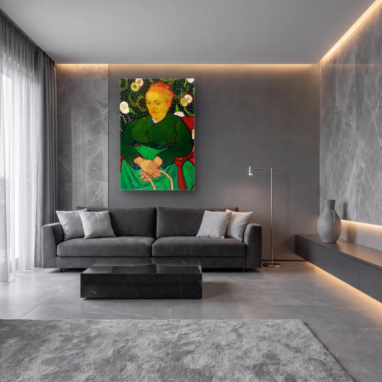 Vincent van Gogh – The Berceuse, Woman Rocking a Cradle cam tablo — lüks salon duvarında