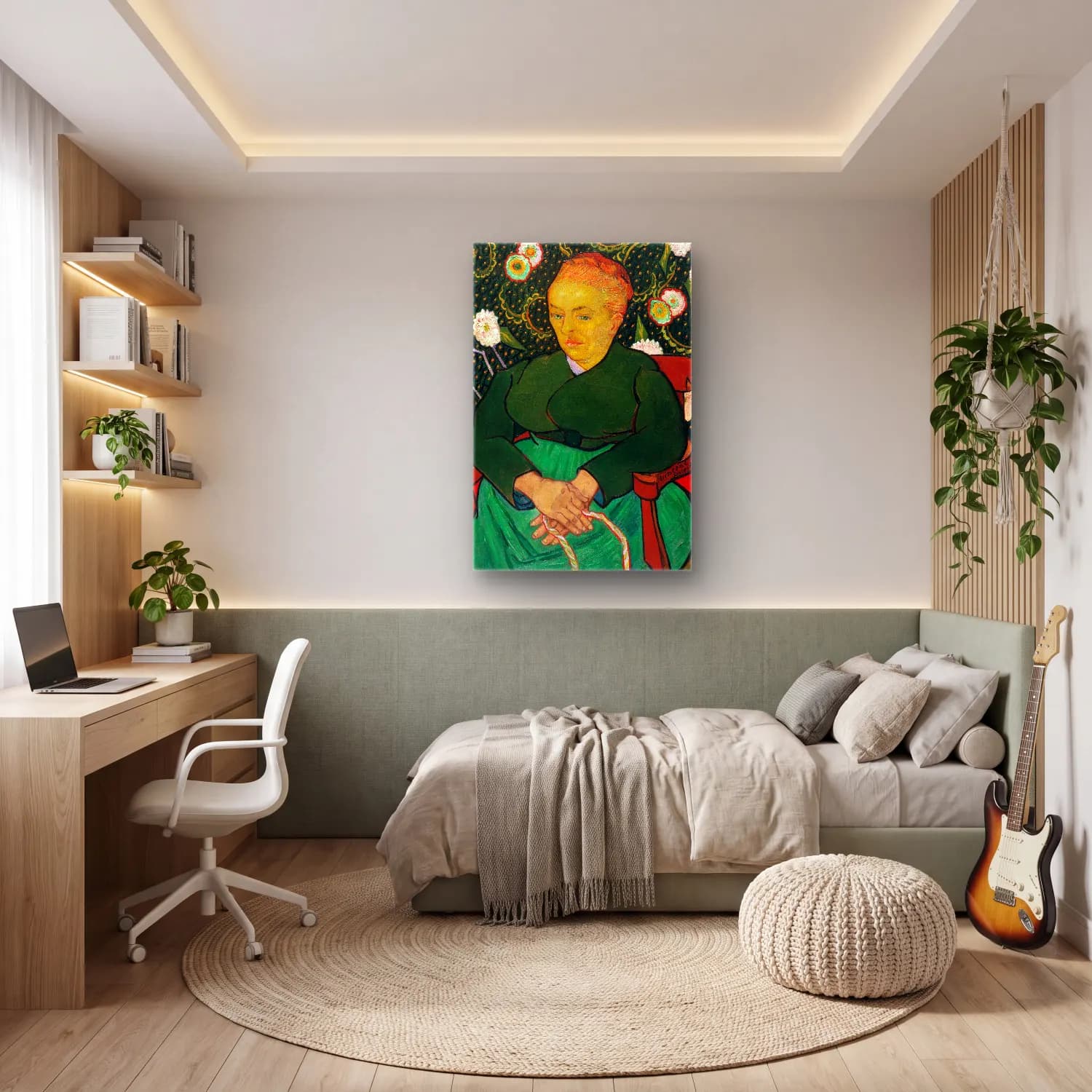 Vincent van Gogh – The Berceuse, Woman Rocking a Cradle cam tablo — genç odasında
