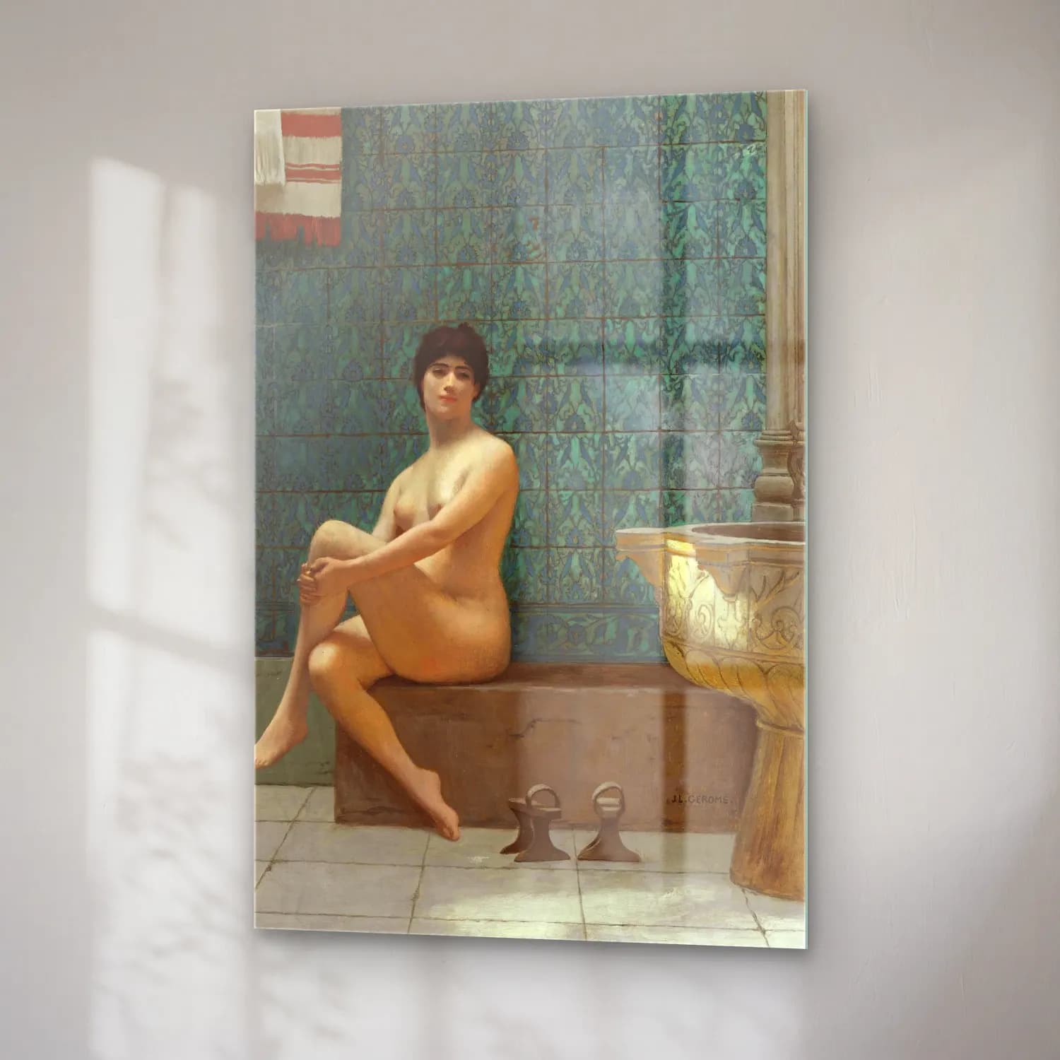 Jean-Léon Gérôme – Baigneuse À La Piscine De Brousse cam tablo — sağ açıdan görünüm