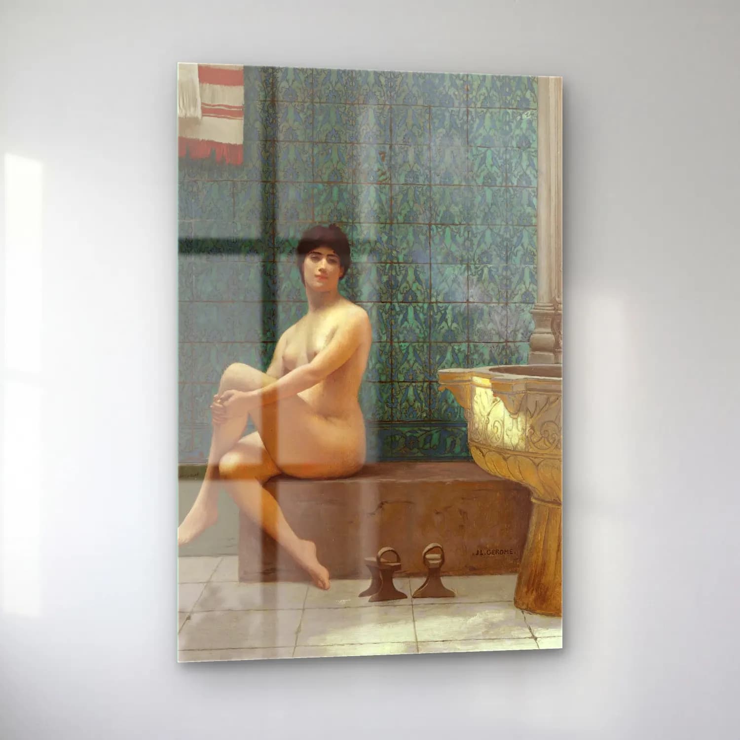 Jean-Léon Gérôme – Baigneuse À La Piscine De Brousse cam tablo — sol açıdan görünüm