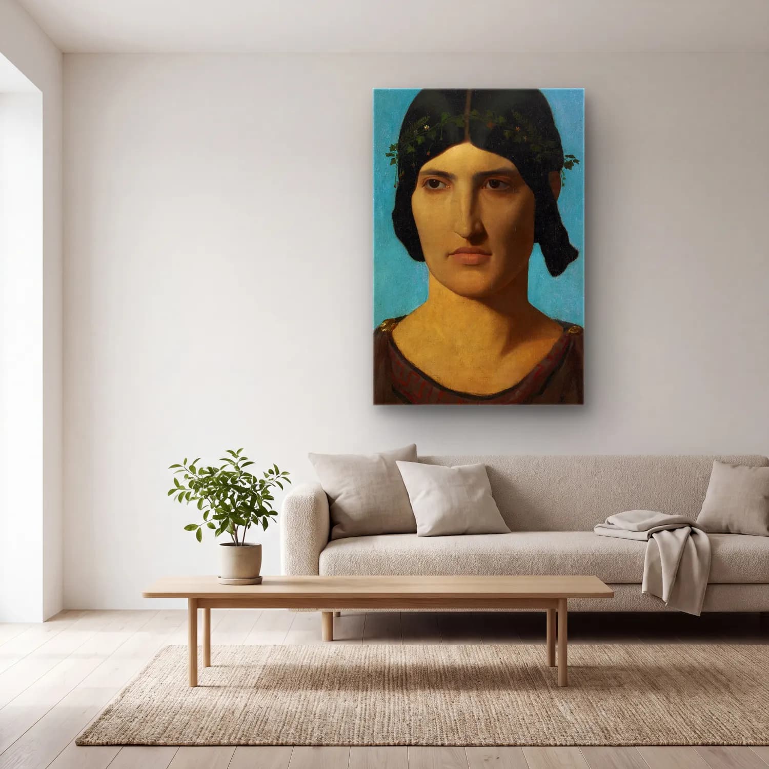 Jean-Léon Gérôme – Head of an Italian Woman cam tablo — açık renk salonda