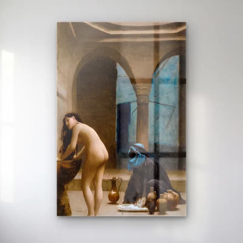 Jean-Léon Gérôme – Study For A Maure Bath, Turkish Woman In The Bath cam tablo — Jean-Léon Gérôme – Study For A Maure Bath, Turkish Woman In The Bath — yağlı boya figür çalışması