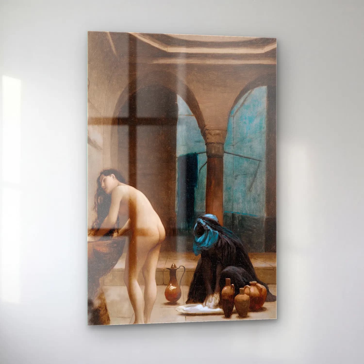 Jean-Léon Gérôme – Study For A Maure Bath, Turkish Woman In The Bath cam tablo — sol açıdan görünüm