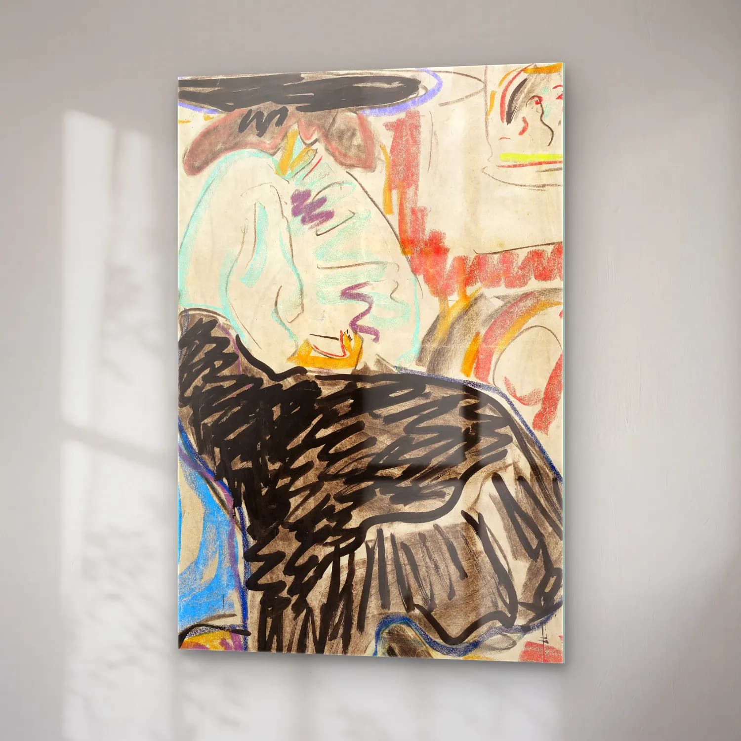 Ernst Ludwig Kirchner – Seated Woman in the Studio cam tablo — sağ açıdan görünüm