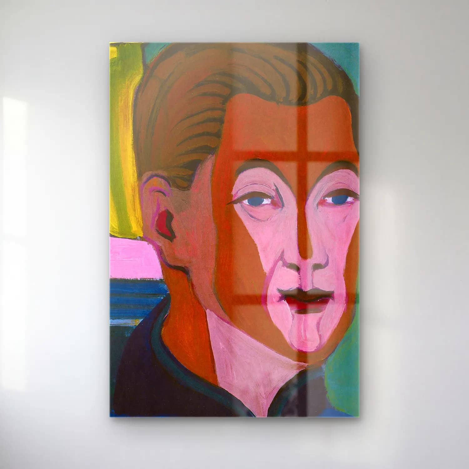 Ernst Ludwig Kirchner – Self Portrait – Pastel Tonlar cam tablo — Ernst Ludwig Kirchner – Self Portrait – Pastel Tonlar — empresyonist kadın portresi