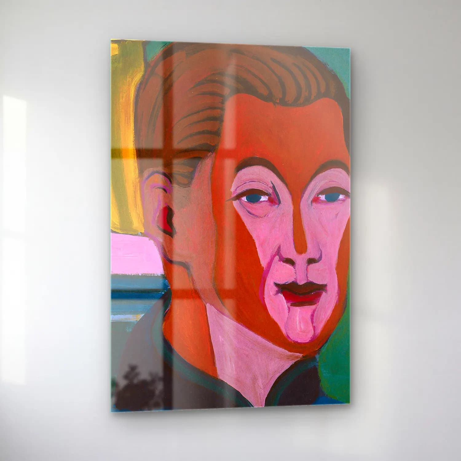Ernst Ludwig Kirchner – Self Portrait – Pastel Tonlar cam tablo — sol açıdan görünüm