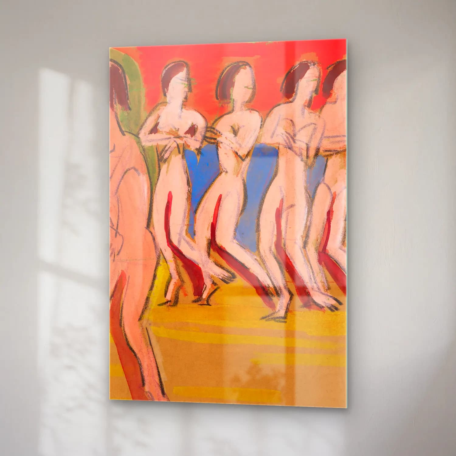 Ernst Ludwig Kirchner – Tanzschule Wigman – Pastel Tonlar cam tablo — sağ açıdan görünüm