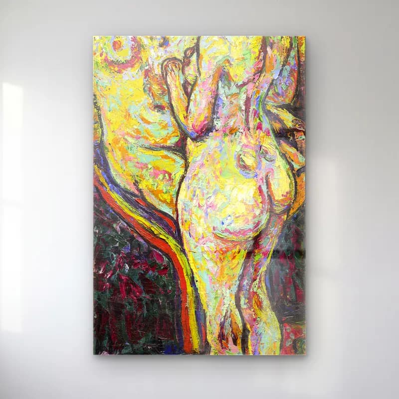 Ernst Ludwig Kirchner – Two Nudes (obverse) – Pastel Tonlar cam tablo — Ernst Ludwig Kirchner – Two Nudes (obverse) – Pastel Tonlar — empresyonist figür çalışması