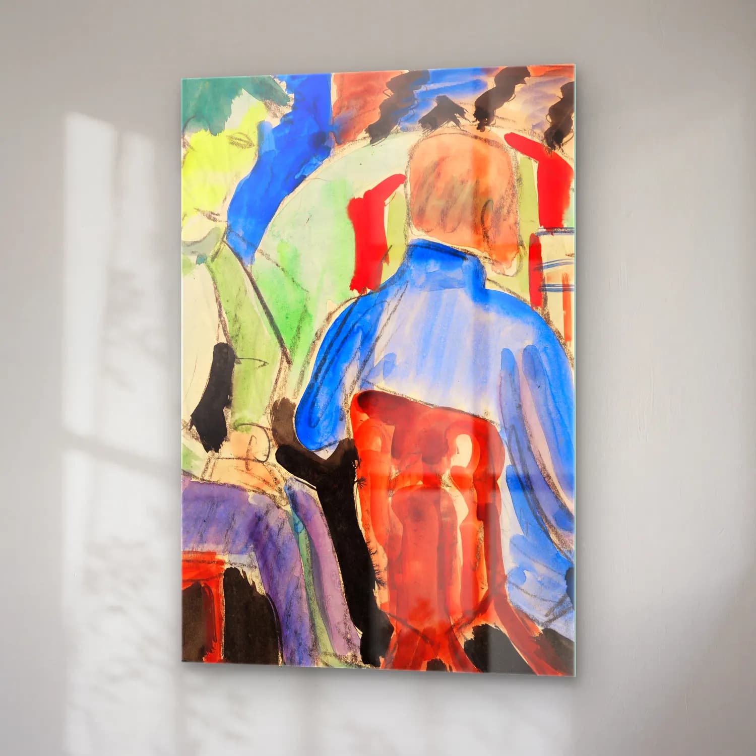 Ernst Ludwig Kirchner – Unterhaltung – Pastel Tonlar cam tablo — sağ açıdan görünüm