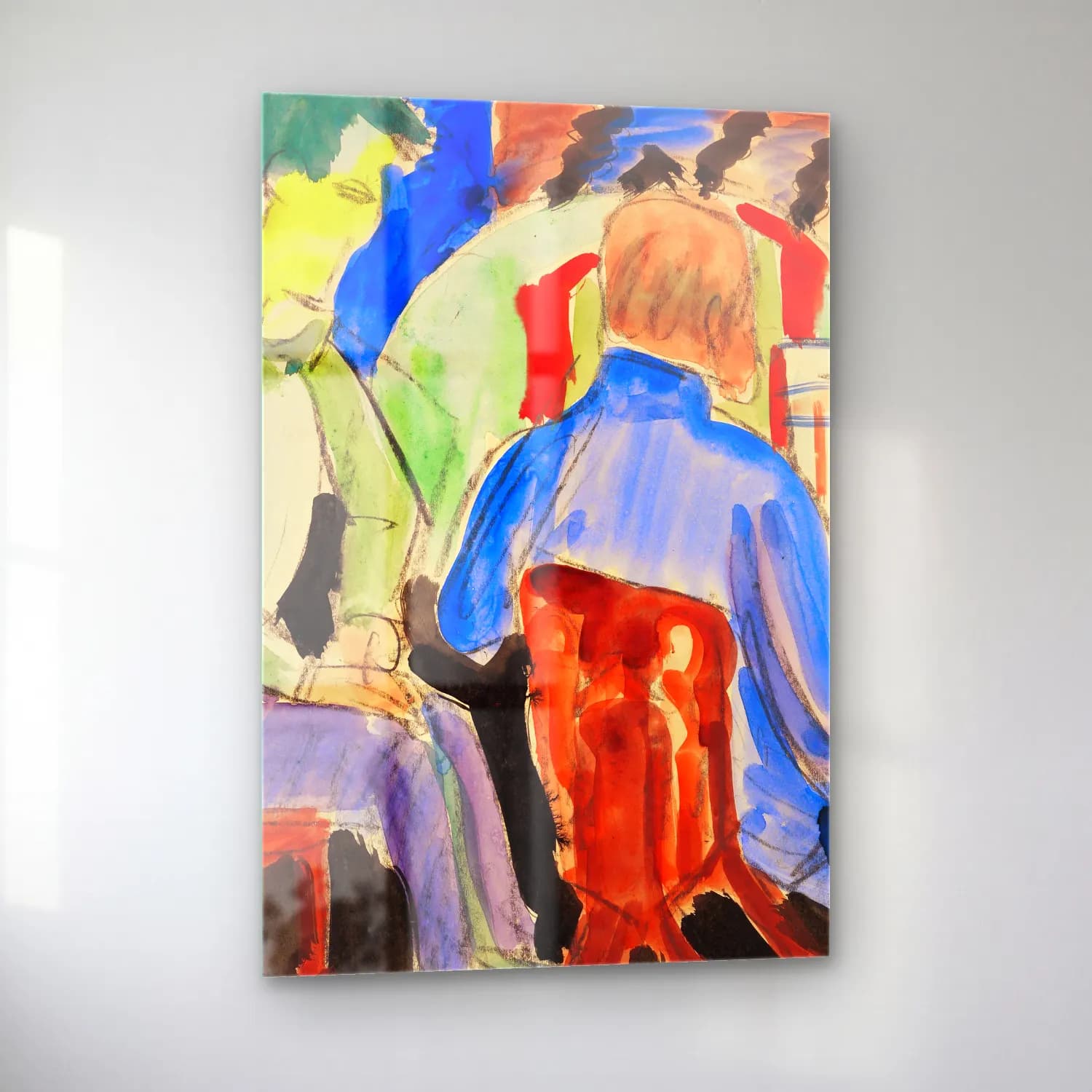 Ernst Ludwig Kirchner – Unterhaltung – Pastel Tonlar cam tablo — sol açıdan görünüm