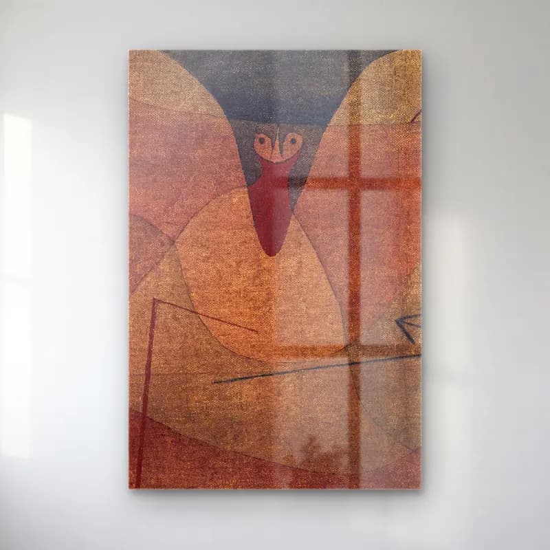 Paul Klee – Aviatic Evolution cam tablo — Paul Klee – Aviatic Evolution — modern soyut erkek portresi