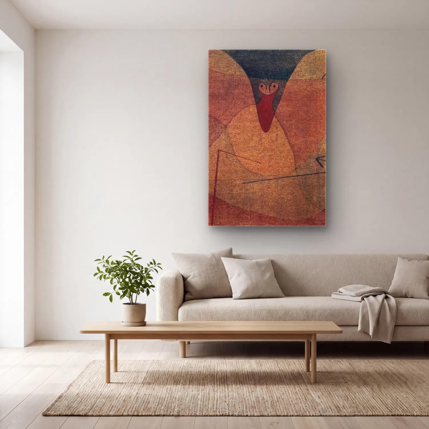 Paul Klee – Aviatic Evolution cam tablo — açık renk salonda