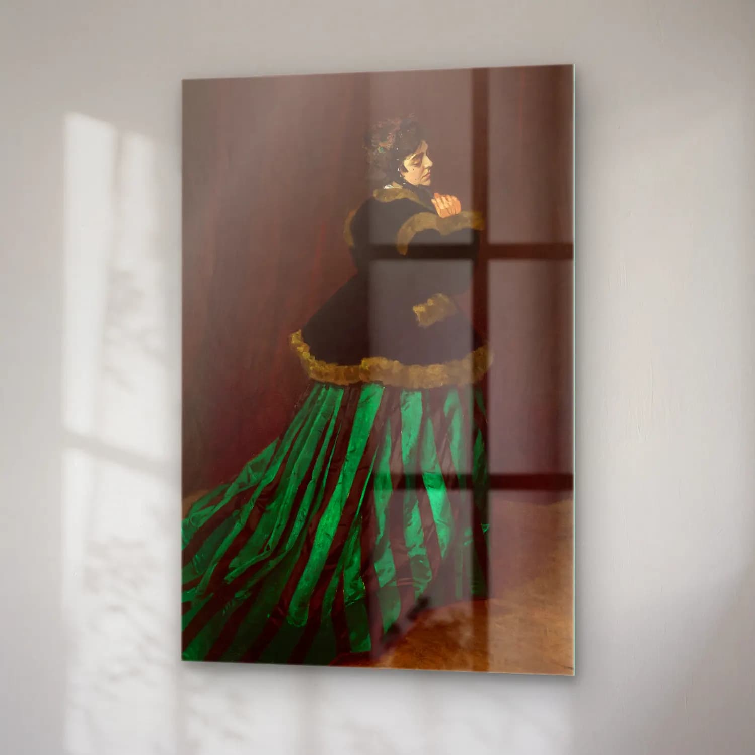 Claude Monet – Camille (The Woman in the Green Dress) cam tablo — sağ açıdan görünüm