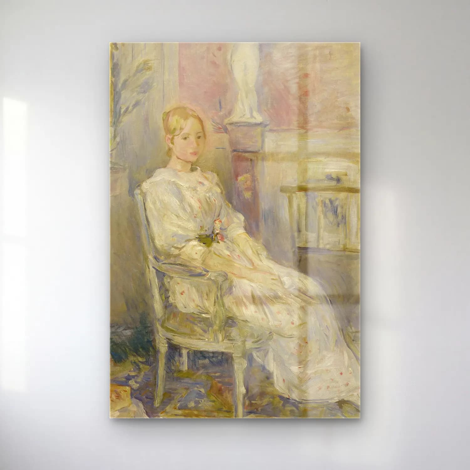 Berthe Morisot – Alice Gamby dans le salon cam tablo — Berthe Morisot – Alice Gamby dans le salon — empresyonist kız çocuğu portresi