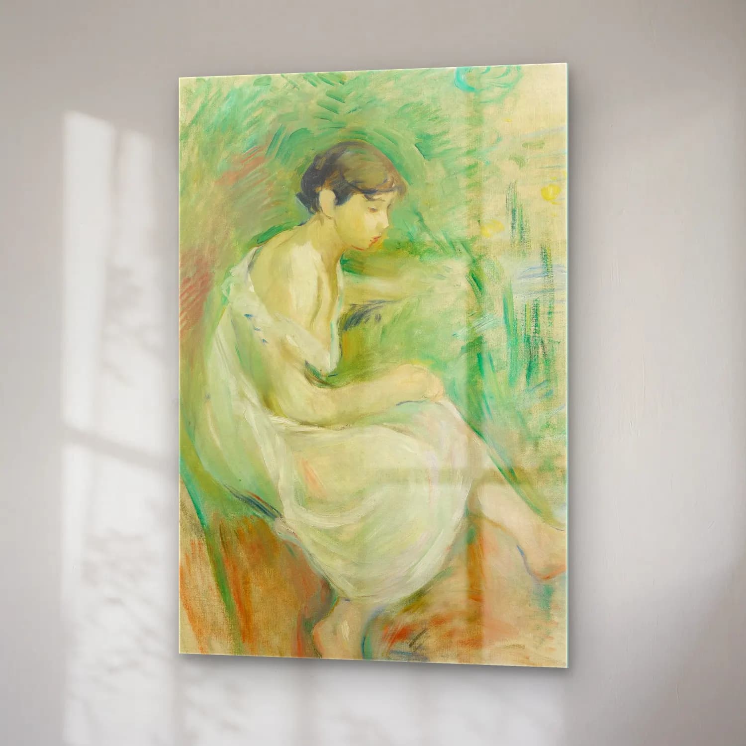 Berthe Morisot – Baigneuse En Chemise cam tablo — sağ açıdan görünüm
