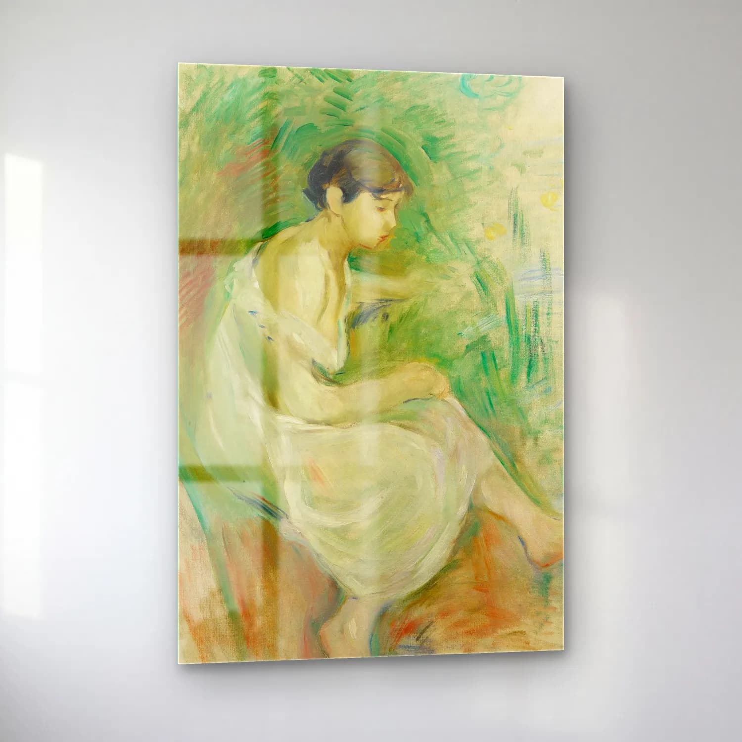 Berthe Morisot – Baigneuse En Chemise cam tablo — sol açıdan görünüm