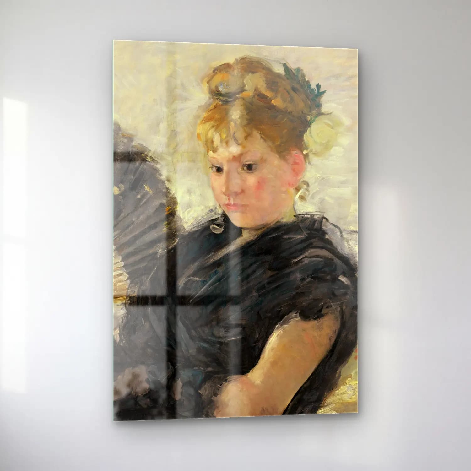 Berthe Morisot – Femme À L’éventail cam tablo — sol açıdan görünüm