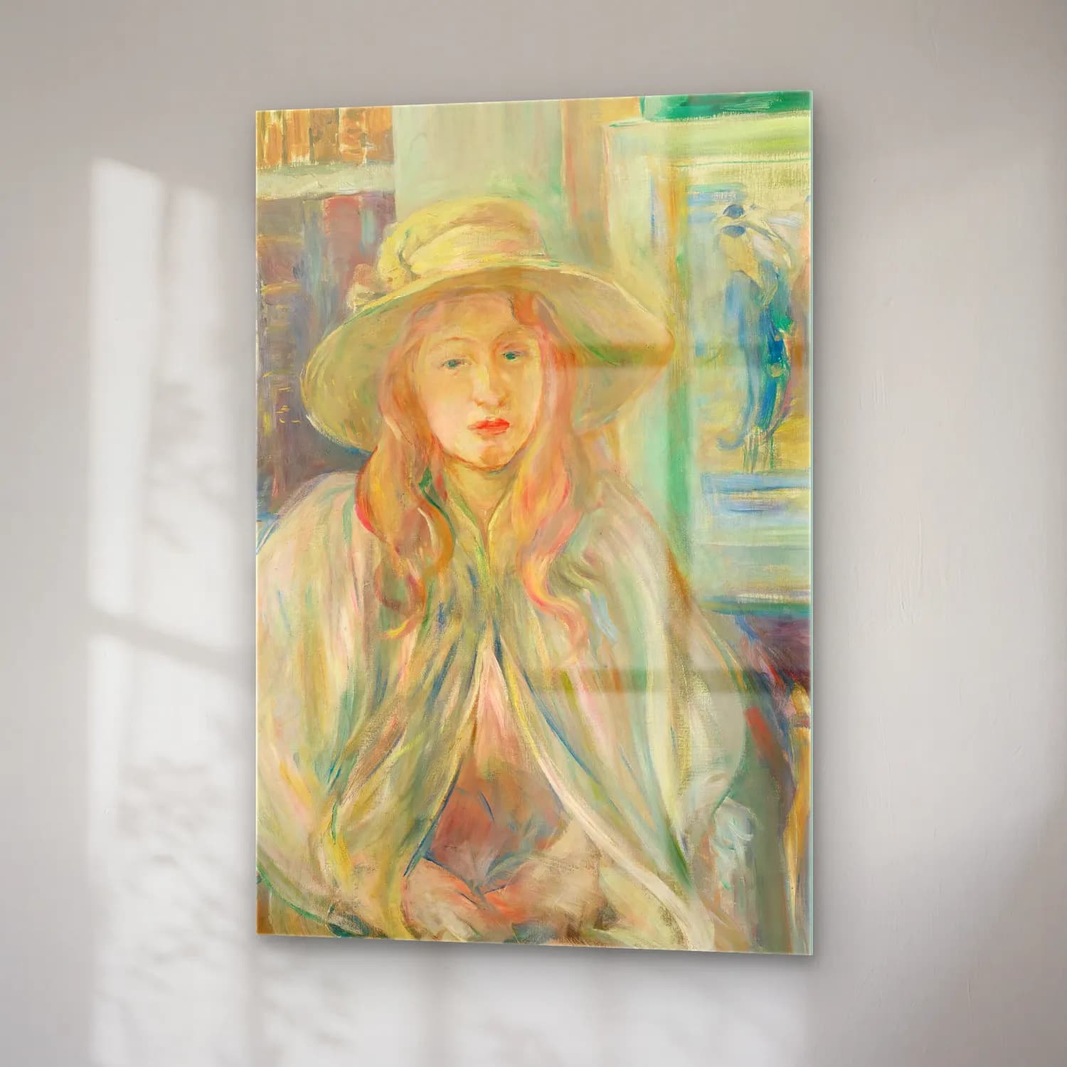 Berthe Morisot – Fillette Au Chapeau De Paille cam tablo — sağ açıdan görünüm